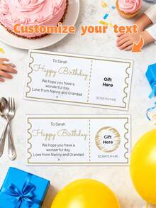 1 Peça Cartão de Raspar Personalizado para Aniversário, Cartão de Presente Surpresa Personalizado para Revelar, Diversão Feliz Aniversário Revelar para Amigos ou Família, Lembrança Única, Presente Personalizado, Cartão de Raspar de Aniversário Personalizado