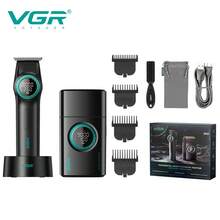 VGR 男士电动理发器/剃须刀/专业理发器/LED智能数码9000转/分钟可调节胡须修剪器/理发器 V-977&377 - 彩色 - 查看 12