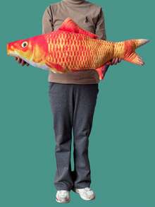3D Giant Soft Fish Shaped Plush Pillow, Decorative Stuffed Fish Cushion, Oversized Decorative Pillow, Creative Home Decor Gift, Pet Doll, Children's Gift - Multicolor - View 11