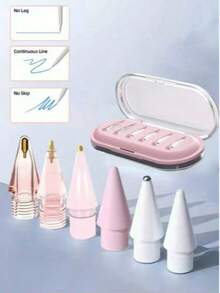 6支装 Apple Pencil 笔尖，兼容 Apple Pencil 笔尖及笔盒，笔尖纤细，精准控制，不易磨损，金属笔尖，兼容 Apple Pencil 第一代/第二代/USB-C/iPad Pro，针状笔尖，带笔盒，iPad Pro 笔套装，圣诞节、家人、朋友、生日、节日最佳礼物，笔配件