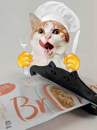 1pc Portable Cat Food Squeezer, Pet Paste Dispenser, Cat Treat Feeder, Durable Plastic Material, Sauce Packet Squeezer, Suitable For Sauce Packets, Various Paste-Like Substances Squeezing, Outdoor And Home Kitchen Extrusion Assist Tool