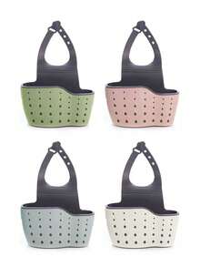 1pc Sink Hanging Drain Basket With Silicone Storage Box, Adjustable Shoulder Strap Drain Rack, Sponge Holder, Faucet Hanging Basket, Kitchen Storage Bag, Perfect For Storing Sponges And Rags In The Kitchen - 粉色 - 查看 8