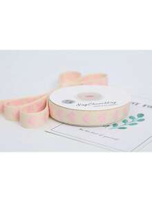 10 Yards/Roll Miandudu Embroidered Heart Ribbon - 16mm Wide Red & White Striped Handmade DIY Craft Ribbon For Gift Wrapping, Bouquets (Multi-Color Options), Festive Decorations, Handcrafted Embroidery - Multicolor - View 10