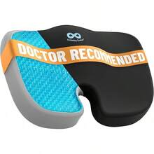 Doctor Recommended Foam Cushion Office Chairs & Car - Ergonomic Office Desk Accessories - Cushions Tailbone Pain Relief, Sciatica (Black Upgraded, Large) - 03. 黑色冷卻凝膠 - 查看 10