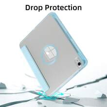 Husă detașabilă pliabilă în Y pentru tabletă, compatibilă cu iPad 11, A16, 2025, 10, Air 4, 5, 10,9, Air 11, M2, M3, 7, 8, 9, 10,2, 5, 6, 9,7, Mini6, 7, trezire automată, suport pliabil multi-unghi, slot pentru stilou încorporat, capac detașabil - Bleu - Vizualizare 8