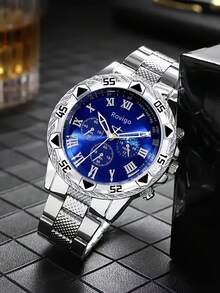 Bộ 2 đồng hồ nam công sở dáng tròn, đồng hồ thạch anh đa chức năng, quà tặng cho ngày Valentine, năm mới, sinh nhật, Giáng sinh, bạn bè và gia đình. - Nhiều màu - Xem 7