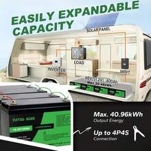 DATOUBOSS LiFePO4 12V Battery With BMS 8000Cycles, 100A 200A 300A, Inverter, Motorhome, System, Boat, Household, - DT-100Ah 12V - Xem 3