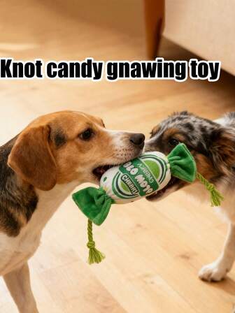 1 pieza Juguete para mascotas, Juguete para perros, Juguete con forma de caramelo anudado, Juguete con sonido, Juguete interactivo para morder y jugar para mascotas