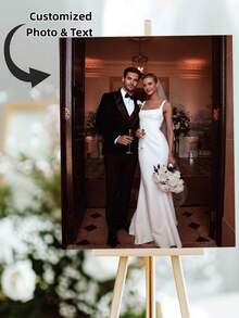 Customizable Photo Wedding Welcome Sign Personalized Bride Party Directional Sign Plastic Material Multiple Sizes For Engagement Anniversary Birthday Graduation Party Entrance Decor - Multicolor - View 2