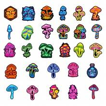 56 buc stickere estetice amuzante cu ciuperci, pachet de stickere neon cu ciuperci, decorațiuni cu ciuperci, autocolante pentru jurnal, autocolante în vrac, autocolante pentru jurnal, autocolante pentru papetărie, autocolante pentru scrapbooking, autocolante din vinil impermeabile, vrac, pentru sticlă de apă, skateboard, bagaje, laptopuri, bara de protecție, teme pentru petreceri - Multicolor - Vizualizare 5
