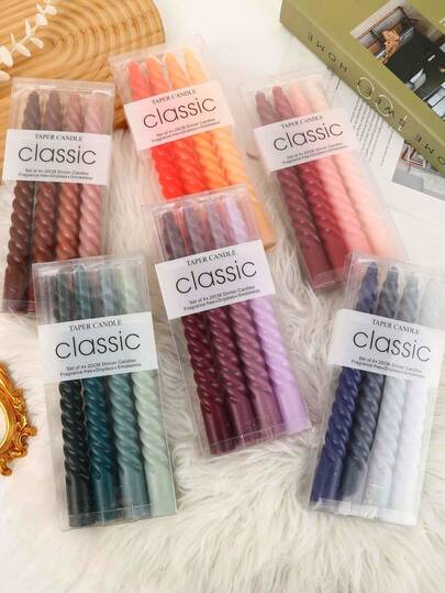 12 piezas Nuevas velas espirales francesas de 2026 de colores, velas cónicas de color degradado Morandi, velas de unicolor, adecuadas para restaurantes, hoteles, salas de estar y dormitorios, juegos de cena romántica y decoraciones de boda. Portavelas para fiestas y decoración del hogar, portavelas para cenas a la luz de las velas en el hogar, decoración y decoraciones para restaurantes.