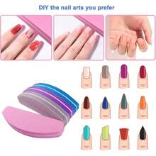 20 قطعة من أدوات تلميع الأظافر، كتل تلميع وملفات أظافر بكميات كبيرة للأظافر الاصطناعية والطبيعية ذات جانبين 100/180 جريت قابلة للغسل وإعادة الاستخدام بشكل قوس - متعدد الألوان - مشاهدة 4