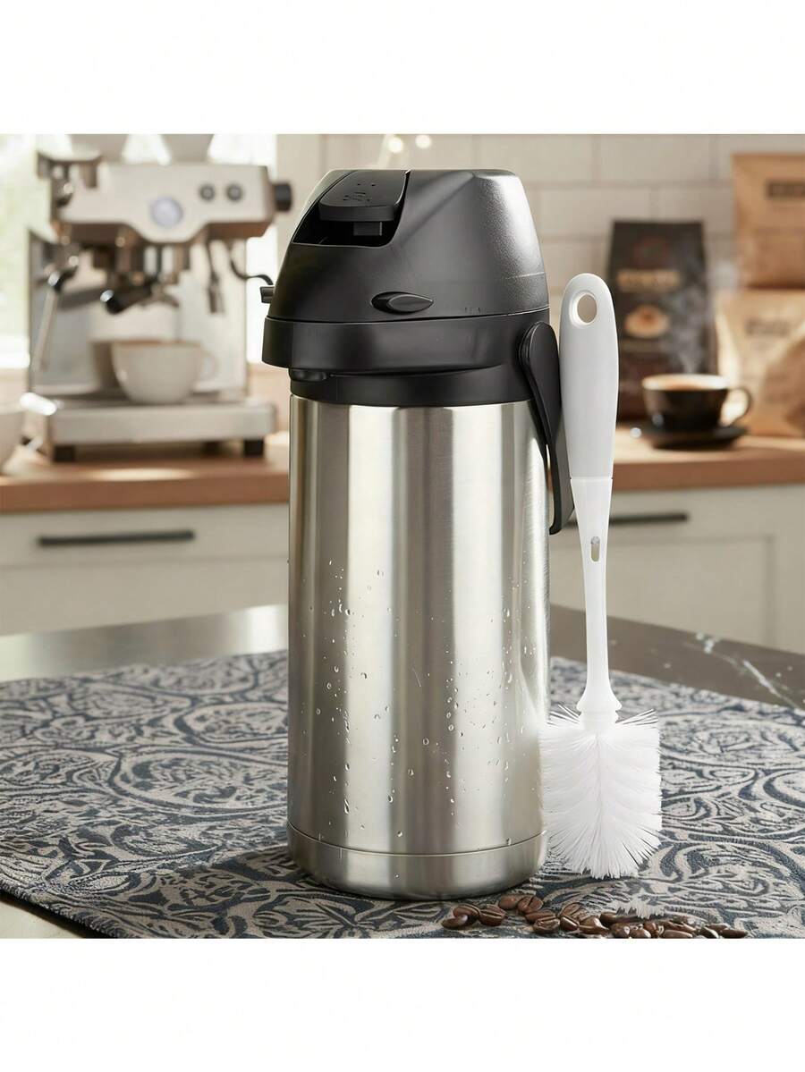 64oz/1.9L And 135oz/4L Large Capacity Thermal Coffee Carafe With Pump And Cleaning Brush, Stainless Steel Insulated Coffee Pot, Suitable For Parties And Events To Hold Hot Beverages Like Tea, Coffee, Milk - Multicolor - View 1