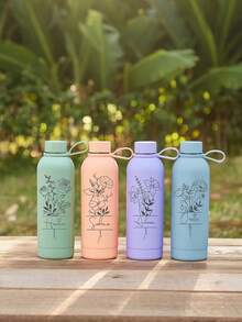 Personalized Insulated Water Bottle, Customizable Stainless Steel Insulated Water Bottle, Sports Water Bottle, Suitable For School, Travel, Office, Gym, Minimalist Style, Multifunctional, Decorative, Reusable, Refined, High-Quality, Cute, Modern, Customizable - Multicolor - View 7
