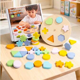 Juego de rompecabezas de rueda de emparejamiento de colores y formas para niños, juguete de reconocimiento y emparejamiento de colores y formas para niños y niñas, regalo de Navidad y cumpleaños para niños