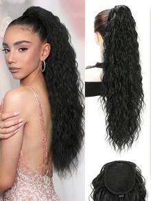 Ponytail Extension, 26 Inch Bohemian Style Drawstring Ponytail Hair Extensions For Women, Long Curly Wavy Pony Tail Natural Synthetic Hairpiece For Women - Multicolor - View 15
