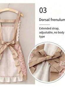 1pc Customized Printed Stylish Apron, Women's Elegant Customized Printed Apron, Waterproof And Stain Resistant, Apron Cute Lace Skirt Apron, Sleeveless Apron, For Home, Kitchen, Nail Shop, Cooking, Baking, Nail Salon, Women Work Uniform, Coffee Smock, Home Cooking Clean Sleeveless Bib Apron, Multi-Functional, Ideal Gifts For Her - Multicolor - View 5