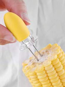 2 piezas Sujetador de maíz, Tenedor de maíz creativo con aislamiento térmico anti-quemaduras, Paquete de pinchos para mazorca de maíz, Soporte para maíz de acero inoxidable, Tenedor de fruta, Tenedor de maíz fijo; Tenedor de maíz anti-escaldadura para barbacoa; Pincho de maíz de acero inoxidable. Tenedor de fruta portátil, Tenedor de barbacoa resistente al calor, Pincho, Aguja de maíz, Utensilio de cocina.