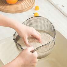 2-In-1 Multifunctional Colander With Handle - Can Be Used As A Vegetable Washer, Rice Washer, Strainer, And Fruit Bowl, Suitable For Kitchen Sinks, Can Be Used For Rinsing Rice, Preparing Salads, And Draining Pasta, A Practical Kitchen Essential And An Ideal Gift For Home Chefs, Space-Saving, A Great Christmas Kitchen Gift. - Multicolor - View 9