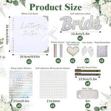 WSXC Letters To The Bride Scrapbook Wedding Scrapbook Kit With DIY Accessories White Guest Book For Bridal Memory Letters To The Bride Book For Wedding 11.4x8.5 Inches - 白色 - 查看 2