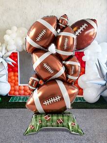 1pc Super Jumbo Standing Football/Rugby Balloon, Football/Rugby Balloon, Suitable For Football/Rugby Party Decoration, Sports Event Decoration, Birthday, Indoor And Outdoor Decoration - Multicolor - View 6