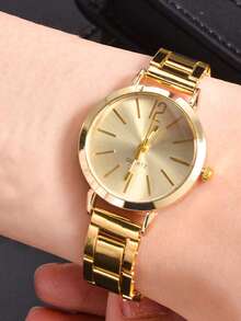 1 Reloj de pulsera de acero con esfera pequeña digital para mujer graduada y 1 Conjunto de joyas de pulsera para mujer