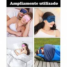 Antifaz Dormir Cubre Ojos Para Dormir, Antifaz Para Dormir, Pack De 4 Mascarillas De Seda Imitacin, Tamao 22 X 9.5, Para Dormir, Viajes, Siestas - Polvo - Ver 6