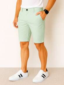 Men's Slim Sport Shorts With Knife Pocket - Mint Green - View 1