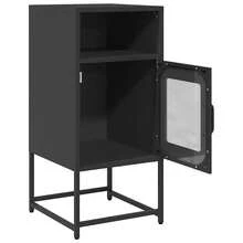 Comodino vidaXL, nero, 36x39x78 cm, acciaio laminato a freddo - Multicolore - Visualizzare 5