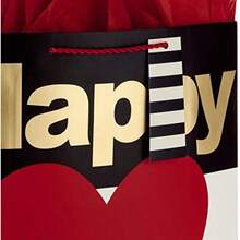 Hallmark - Bolsa de regalo grande de 13 pulgadas con papel de seda (lunares rojos) para Navidad, día del padre, cumpleaños, graduaciones, día de San Valentín, día más dulce o cualquier ocasión(Happy Heart Day) - Multicolor - Ver 5