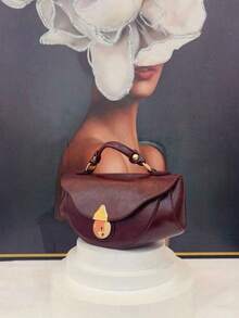 New PPU Boat Baotou 2025 New Slung Bag Portable Shoulder Bag Ins, Best Mother's Day Gifts Women - Màu Đỏ Sâu - Xem 2