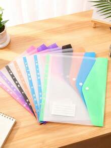 A4 Large Capacity Loose-Leaf File Folders,Eligible Plastic Button-Seal File Bags In Morandi Colors,Thickened With Large Capacity For Documents, Papers, Exams, Etc,Made Of Modern PP Material, Expandable Button And Label Pockets, Suitable For School, Home, Office, Attendance, Travel - Portable Design, Back To School, School Supplies