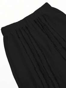 两件套女士休闲优雅竖条纹圆领短袖T恤和裤子套装，波西米亚风亚麻面料，返校季穿搭，完美休闲套装，时尚夏季上衣和裤子 - 淺藍色 - 查看 8