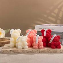 1pc Rose Bear Scented Candle, Available In Large And Small Sizes, Multiple Color Options, Suitable For Valentine's Day Candles, Valentine's Day Gifts, Birthday Gifts, Romantic Wedding Fragrance Decor, Living Room And Bedroom Decorations - Multicolor - View 3
