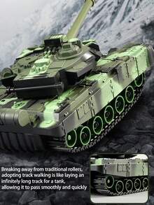 2.4G Remote-Controlled Tank Toy, Featuring A Cool Spray Function, USB Charging, Realistic Details, Is An Ideal Gift For Young People, Entertainment For Young People | Realistic Military Design | Child-Friendly Remote Control - Multicolor - View 4