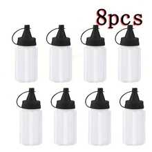 4/8/12 Stück Mini Quetschflaschen, Ketchup, Gewürze, Honig, Senf, Salatdressing Behälter, Küchenhelfer - Verschiedenfarbig - Übersicht 8