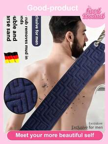 Men's Long Handle Back Scrubber - Double-Sided Textured Bath Towel, Ergonomic Handle Design, Polyester And Sponge Material, Deep Cleansing, Exfoliating Relief During Bathing - Essential For Self-Care