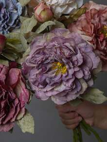 1pc High Quality Vintage Peony Artificial Flower, Home Decor Ornament, Wedding Aisle Flower - Multicolor - View 10