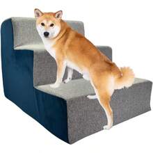 ASDRID Escalera para Perro Gato Rampa Escalones para Casa Resistente Altura Cama Sofa Silla Colores Pet Stairs Reforzado Aesthetic Azul/Gris - AltaCalidad - Ver 1