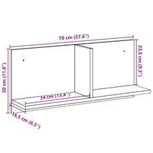 Armoire murale vidaXL 70x16,5x30 cm en matériau à base de bois noir - Multicolore - Voir 9