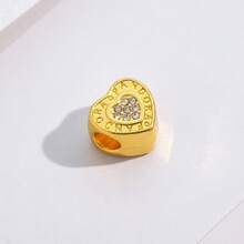 1 Pc Gold Charm Beaded Series Love Flower Four Leaf Clover Butterfly Bee Sun Camera Bell Castle Beaded Pendant Accessories For Women DIY Bracelet And Necklace Fine Jewelry Making Gift Holiday Series Valentines