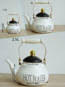 1 件，陶瓷手柄简约字母梨形搪瓷水壶，四季耐热热水壶，茶壶，咖啡壶，炉边烤茶的茶壶，节日和生日赠送亲朋好友的礼品壶