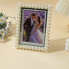 1pc Exquisite Plastic Frame, Luxurious Pearl Edge Frame, Enhances Home Beauty, Creates A Warm Corner, And Can Also Be Given As A Gift To Family And Friends (Inner Lining Paper Randomly Shipped) - Beige - View 10