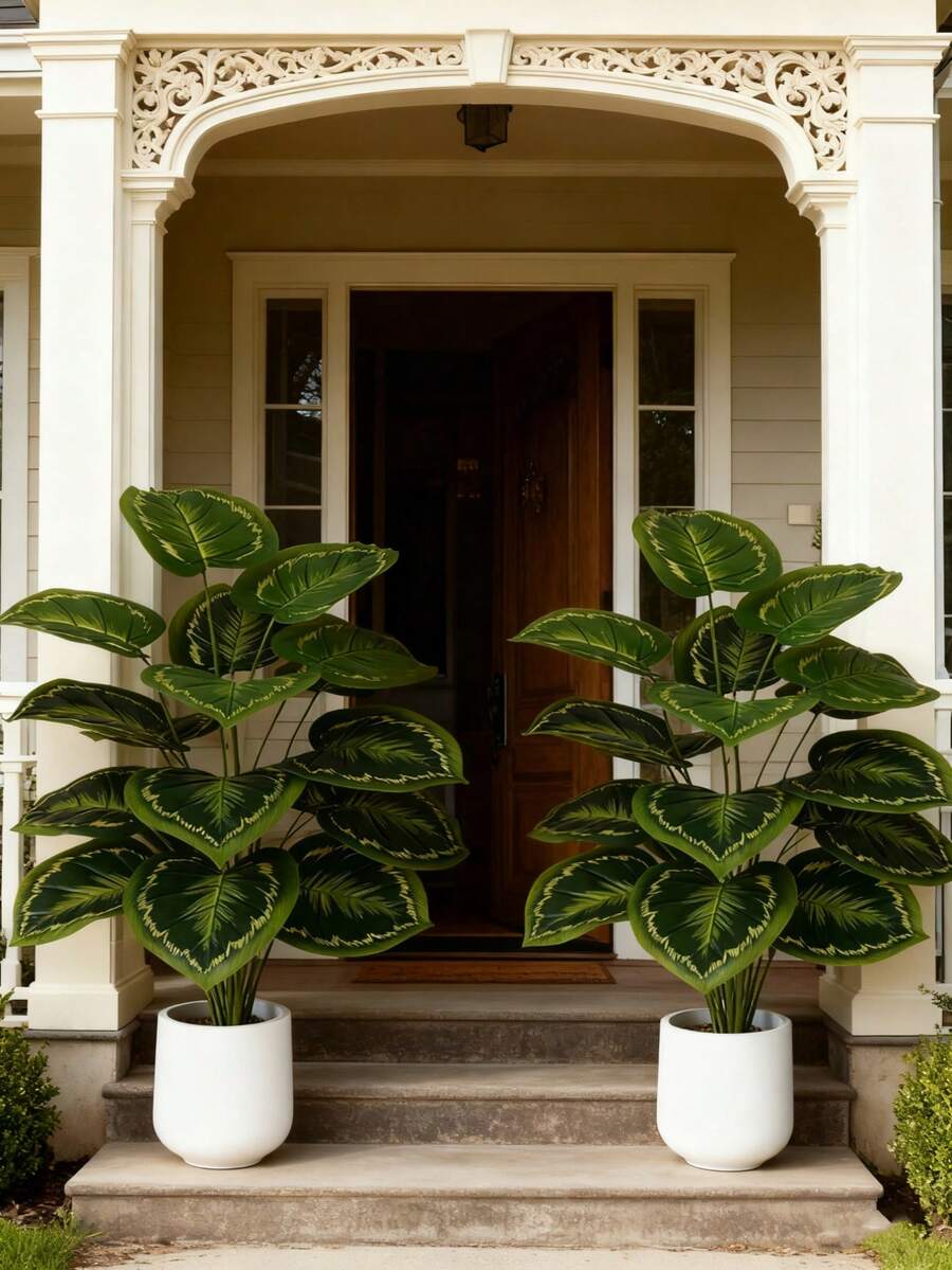 1 bucată 12/18 frunze plantă tropicală artificială mare, plantă tropicală înaltă veșnic verde și realistă, plantă Monstera din plastic, potrivită pentru casă, birou, grădină, hotel, decor interior și exterior