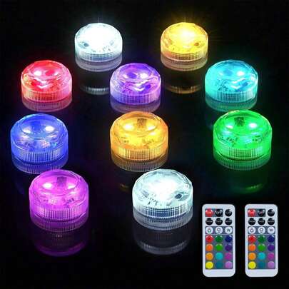 Battery Powered Mini LED Light With Remote Control, 13 Color Changing Modes, Suitable For Wedding, Party, Christmas, Birthday, Halloween Decoration, And As Pumpkin Lantern Decor