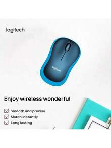 Logitech M185無線辦公室滑鼠 即插即用免驅動 持久續航 1000DP 精準追蹤 輕音按鍵設計 筆記型桌上型電腦通用 - 藍色 - 查看 5