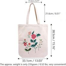 EstiloTendenciaKit De Bordado Para Bolsa De Lona Con PatróN Para Principiantes. Kits De Manualidades De Bordado DIY Para Adultos. Incluye Instrucciones, Dedal, Bastidores De Bordado E Hilos De Colores (CR002 Jinxiumixiang)Calidad PremiumVersióN Mejorada - CR002 yanlongchuoyue beige - Ver 7