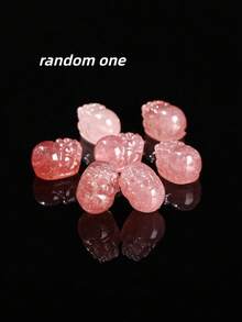 1件天然鸽血红/浅草莓石英蝴蝶/玫瑰花/狐狸/熊形吊坠，疗愈水晶，带来情感祝福和正能量，适合DIY珠宝制作、手链、项链和其他艺术饰品 - 彩色 - 查看 36