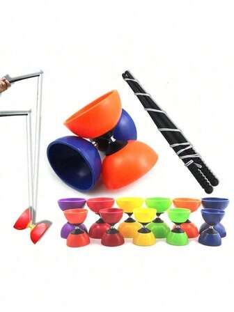 1根耐用双头竹竿，成人健身娱乐，传统摇杆和毽子运动器材