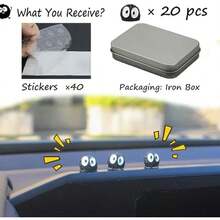 20 Pcs Cute Soot  Car Decor Rearview Mirror Accessories - Cute Decor For Car Home And Office Gifts - 黑色-20 - 查看 2